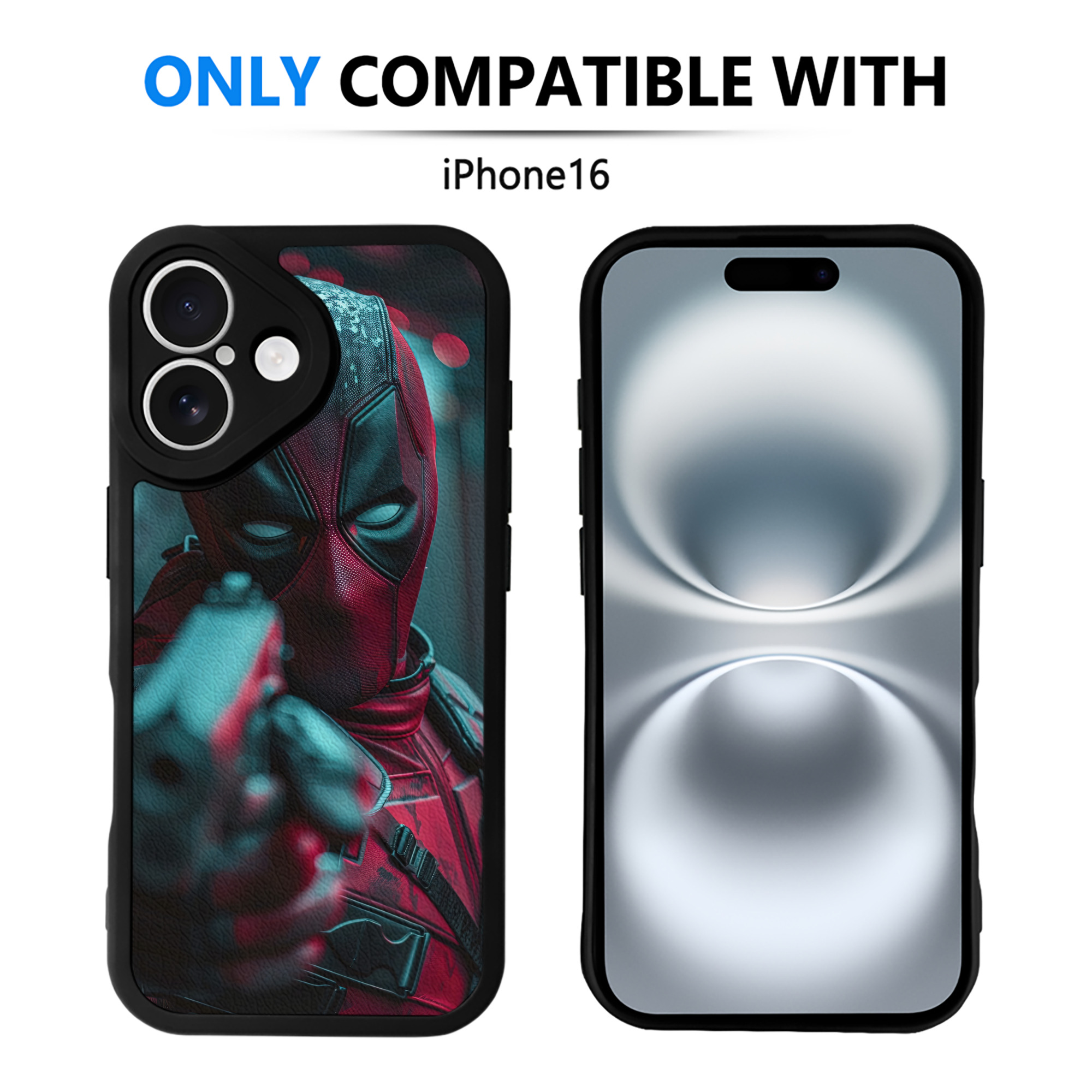 （画像用） Deadpool デッドプール 【iPhone 16シリーズ対応】シリコンスマホケース（レザー調） 材質：シリコン